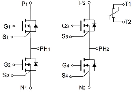 原理图 - STMicroelectronics M1F45M12W2-1LA ACEPACK DMT‑32电源模块