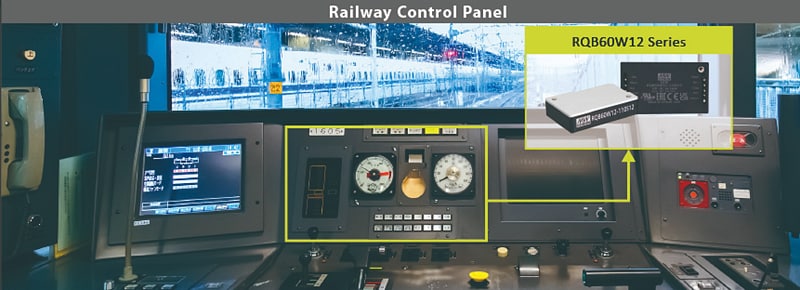 MEAN WELL RQB60W12四分之一砖铁路DC-DC转换器