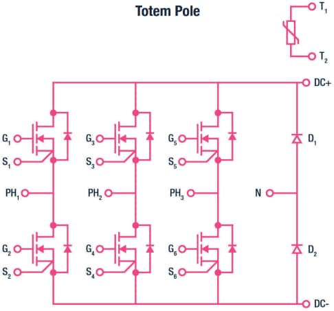 应用电路图 - STMicroelectronics M1TP80M12W2-2LA ACEPACK DMT‑32 SiC电源模块