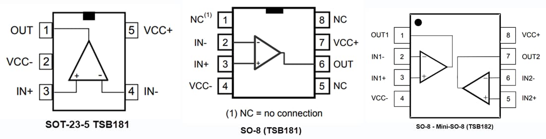 原理图 - STMicroelectronics TSB181/TSB182超高精度运算放大器