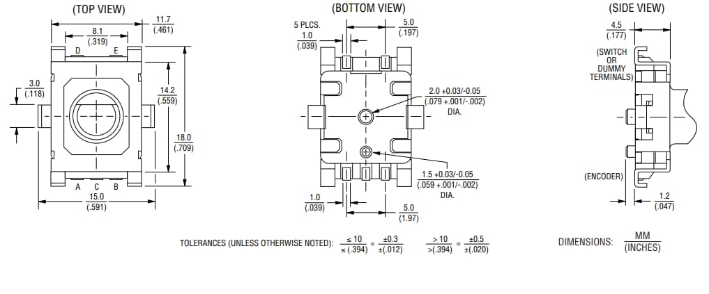 Bourns PEC11J系列12mm旋转式编码器