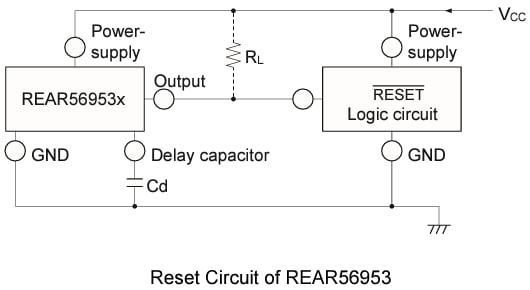 应用电路图 - Renesas Electronics REAR5695x监控电路IC