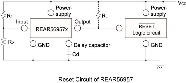 应用电路图 - Renesas Electronics REAR5695x监控电路IC