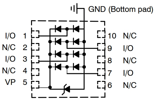 原理图 - onsemi ESD1014 ESD 保护二极管