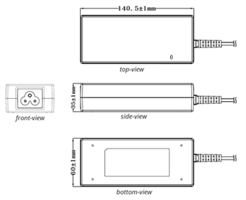机械图纸 - CUI Inc SDI120B桌面式适配器
