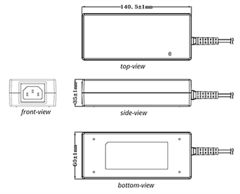 机械图纸 - CUI Inc SDI120B桌面式适配器