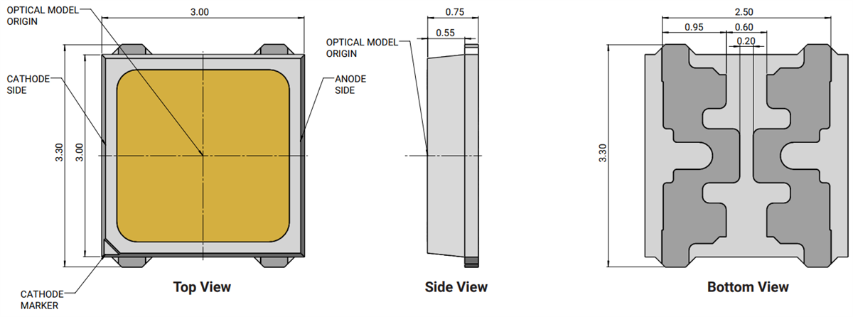 Cree LED J Series® JB3030C 3V E和F级LED