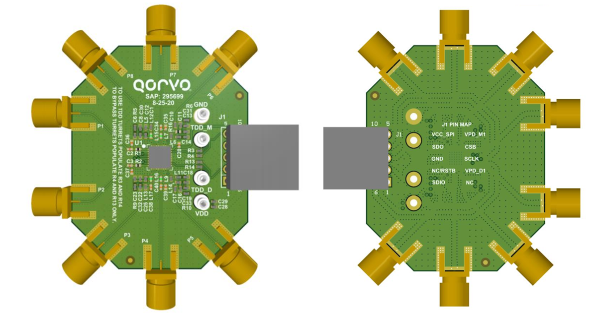 Qorvo 0.7GHz至1.0GHz QPB9350EVB评估板