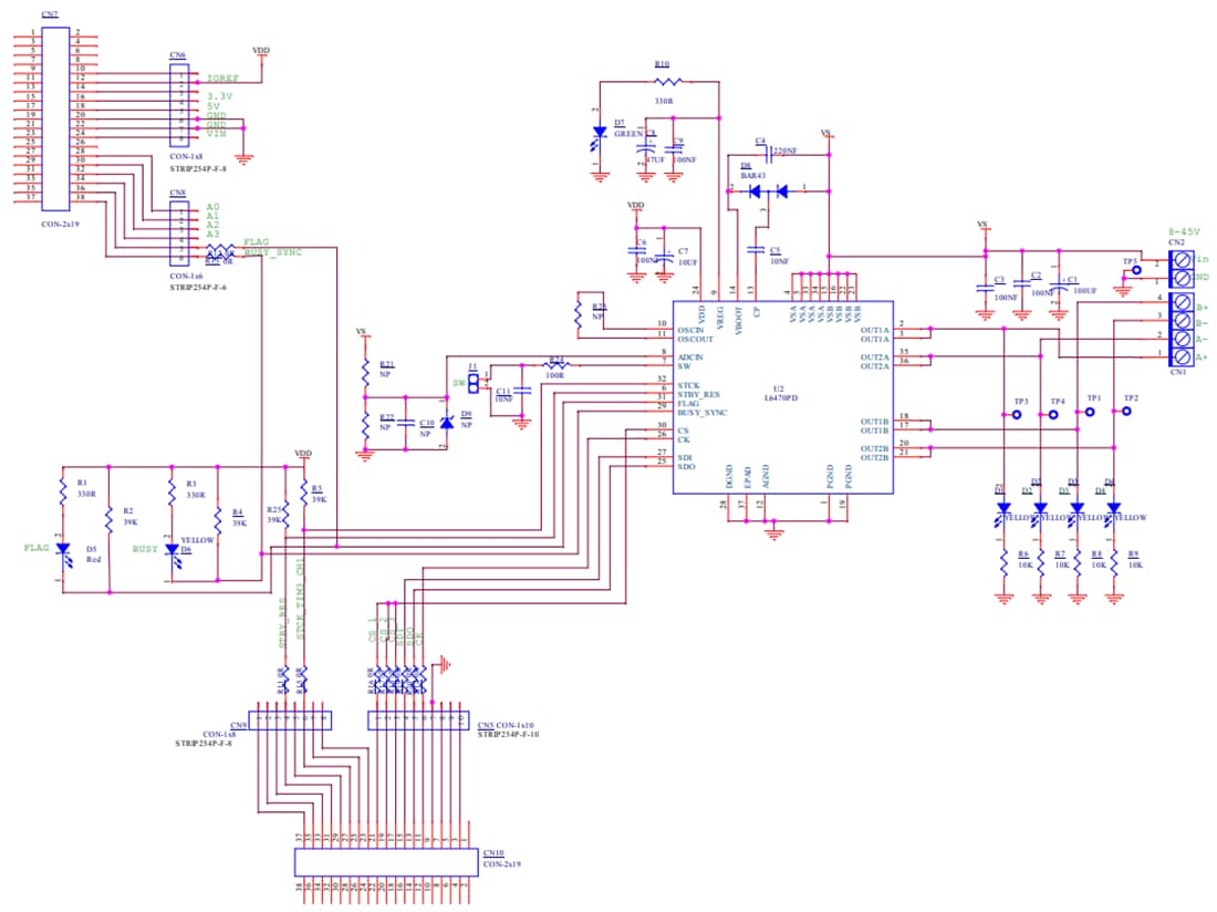 原理图 - STMicroelectronics EVL6470步进电机驱动器评估板