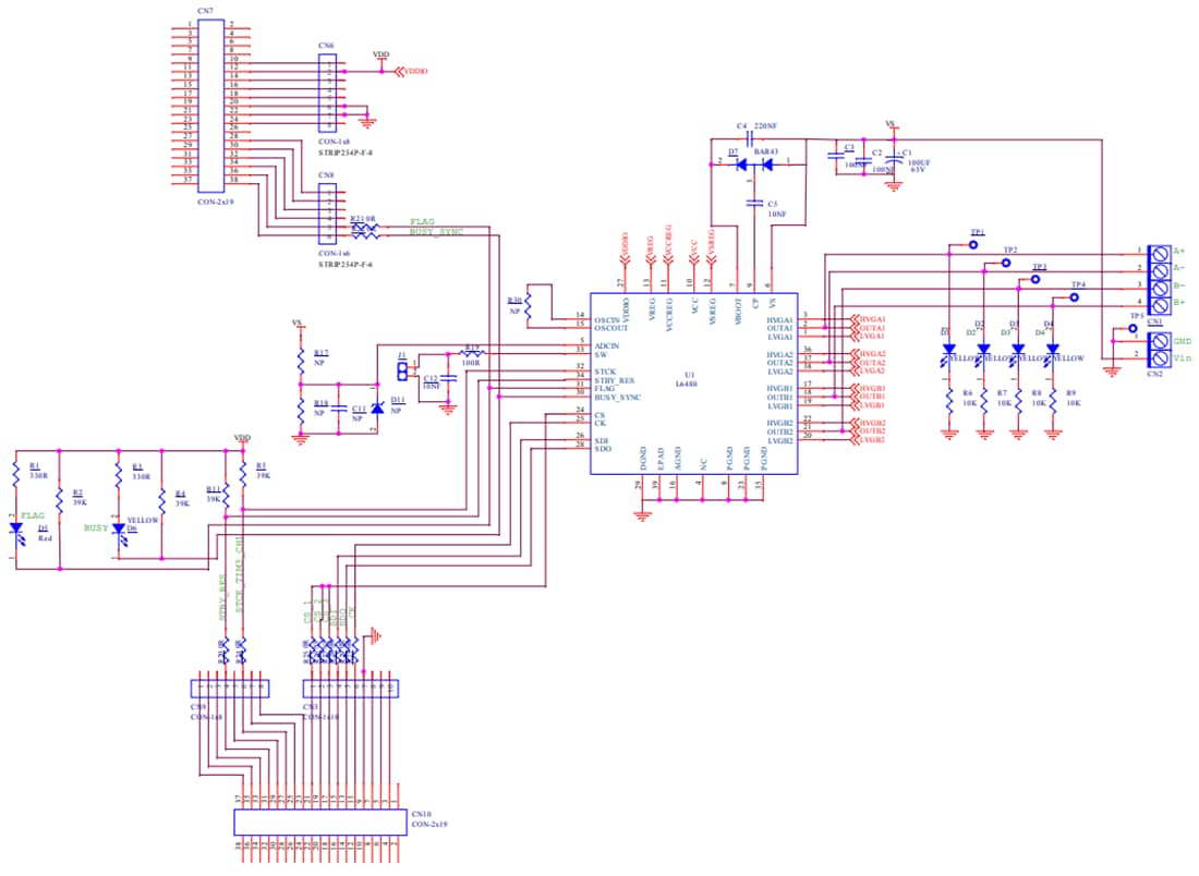 原理图 - STMicroelectronics EVL6480步进电机驱动器评估板