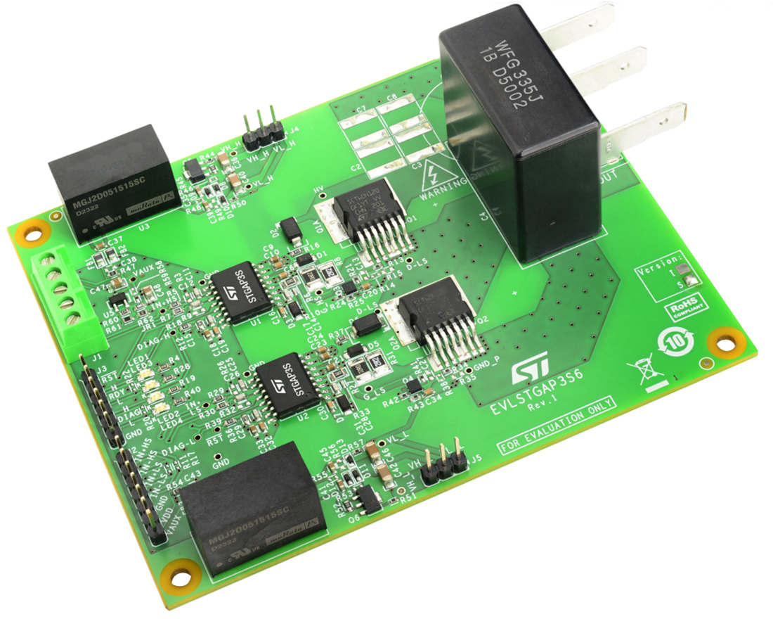 机械图纸 - STMicroelectronics EVLSTGAP3S6S半桥评估板