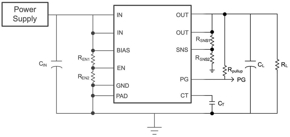 原理图 - Texas Instruments TPS2295x-Q1单通道负载开关