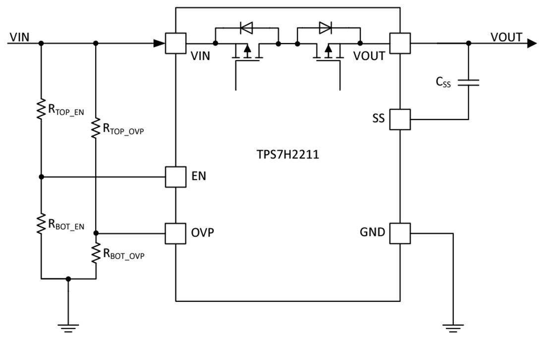 原理图 - Texas Instruments TPS7H2211单通道电子保险丝