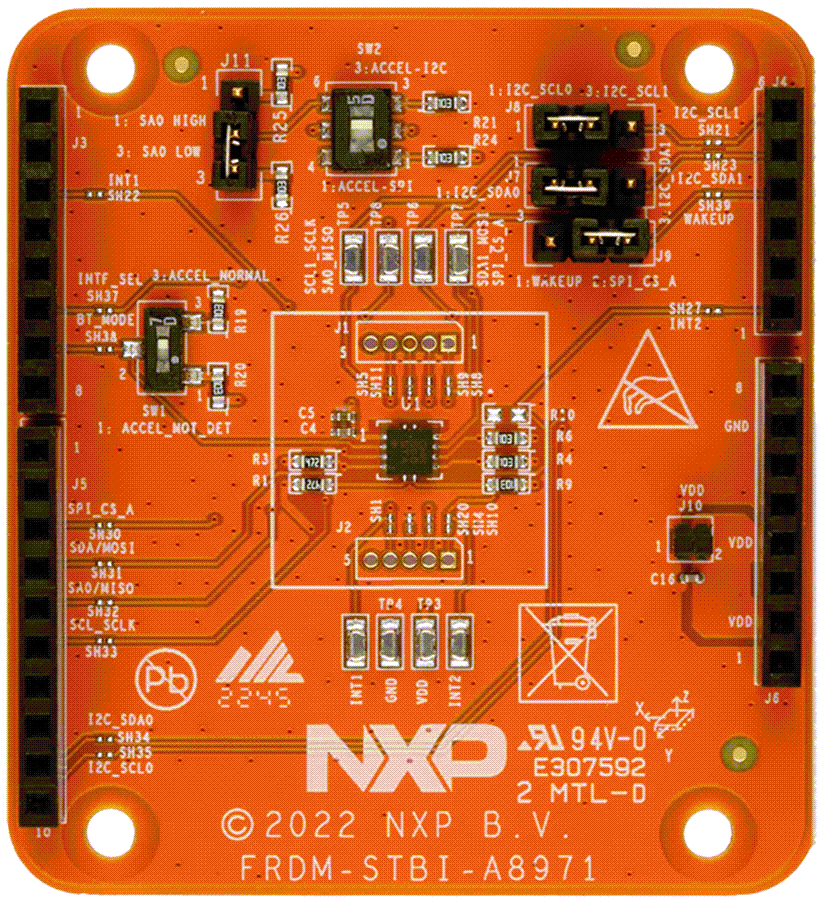 机械图纸 - NXP Semiconductors FXLS8971传感器工具箱开发板