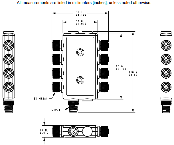 图表 - Banner Engineering R95C 8端口Modbus集线器
