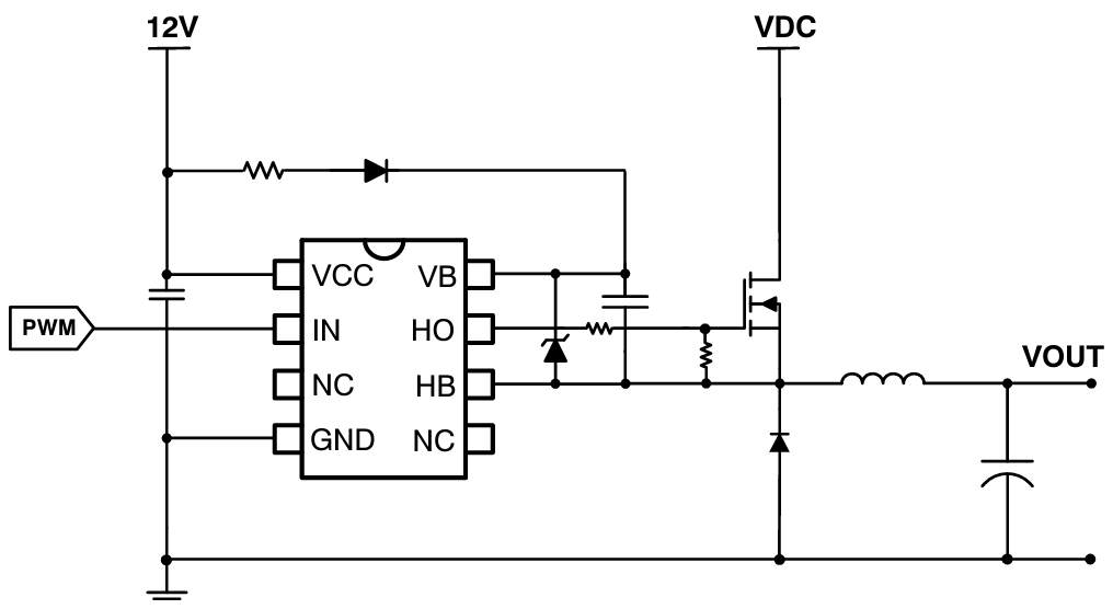应用电路图 - onsemi NCP51313 栅极驱动器