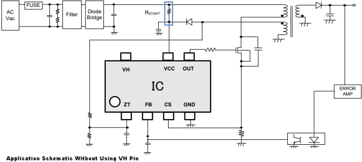 原理图 - ROHM Semiconductor BM1Q0xAFJ-LBE2准谐振直流/直流转换器IC