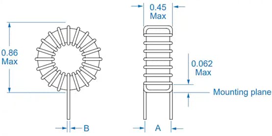 机械图纸 - Signal Transformer / Bel 大电流高温环形电感器