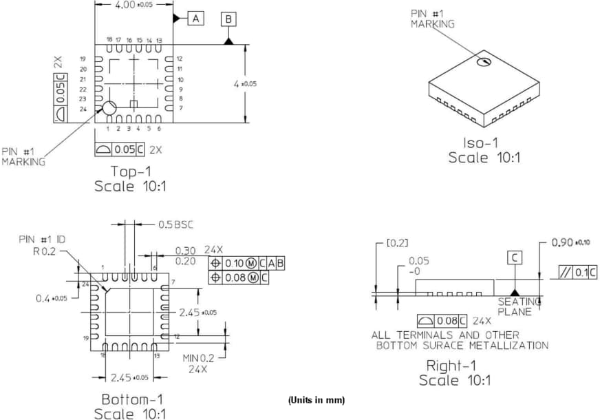 机械图纸 - Broadcom AEAT-9933可编程角度磁性编码器
