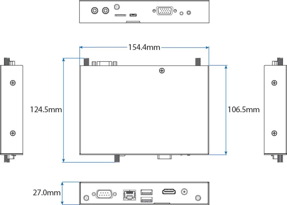 Mechanical Drawing - VIA Technologies ARTiGO A3000 Edge AIoT Octa-Core Arm® System