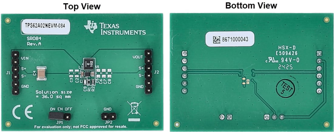 机械图纸 - Texas Instruments TPS62A02NxEVM-084 评估模块（EVM）