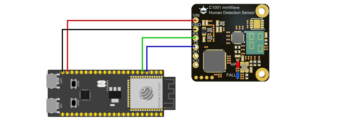 DFRobot SEN0623 C1001毫米波人体检测传感器