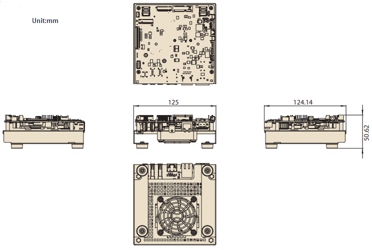 机械图纸 - Advantech MIC-711D AI开发者套件