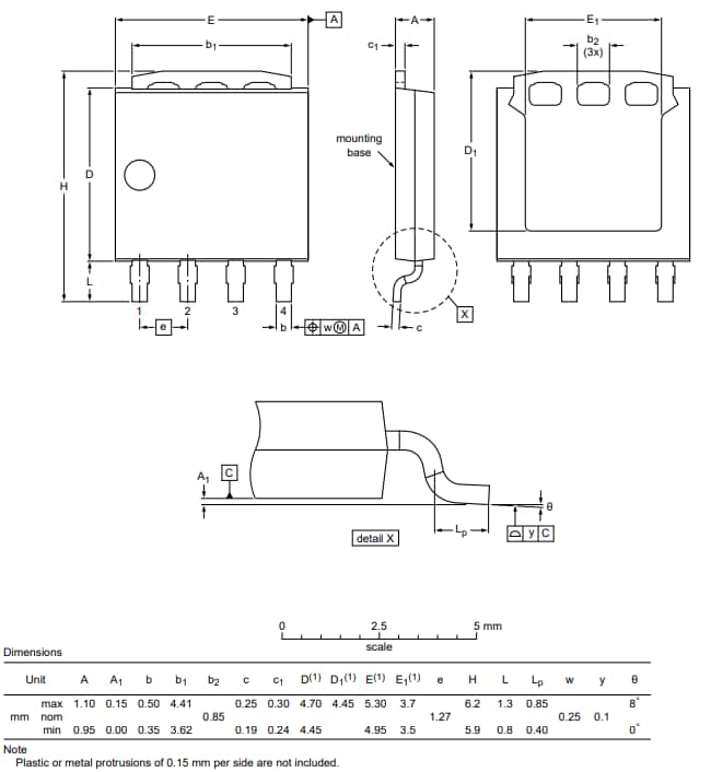 机械图纸 - Nexperia BUK7J2R4-80M N沟道MOSFET