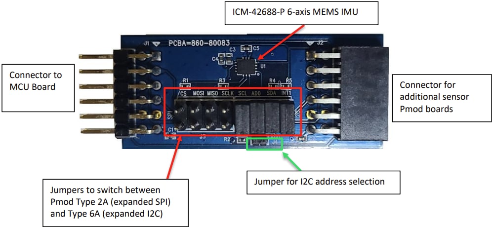 TDK InvenSense QCIoT-ICM42688P Pmod™评估板