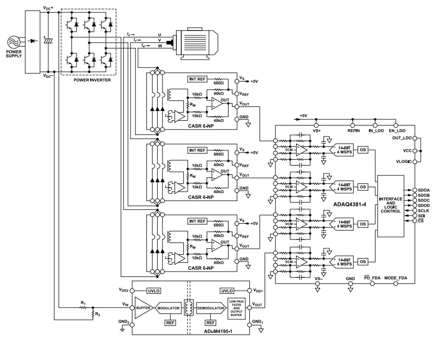 应用电路图 - Analog Devices Inc. ADAQ4381-4四通道DAQ模块