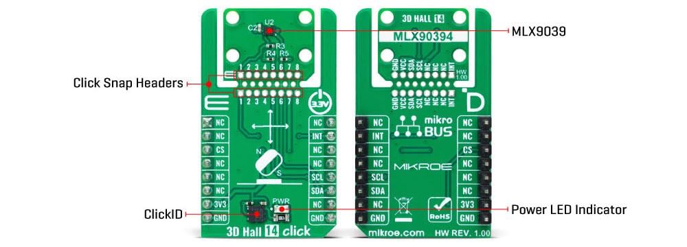Mikroe MIKROE-6242 3D Hall 14 Click