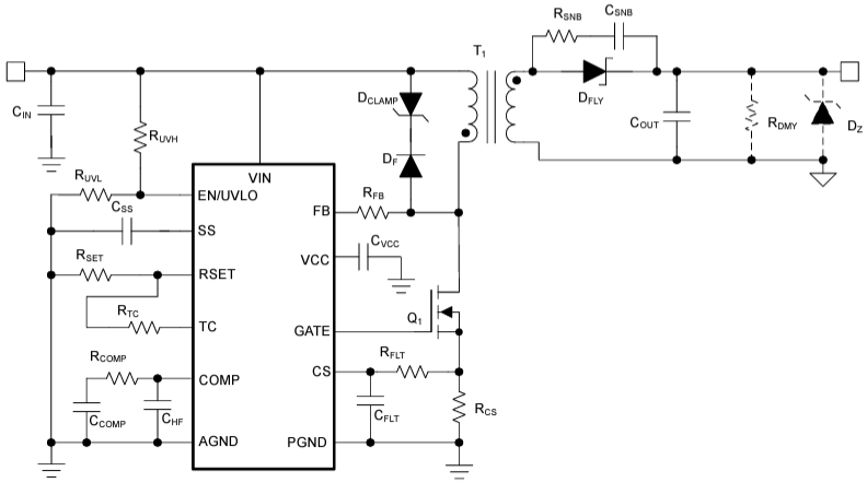 原理图 - Texas Instruments LM5185/LM5185-Q1 PSR反激式控制器