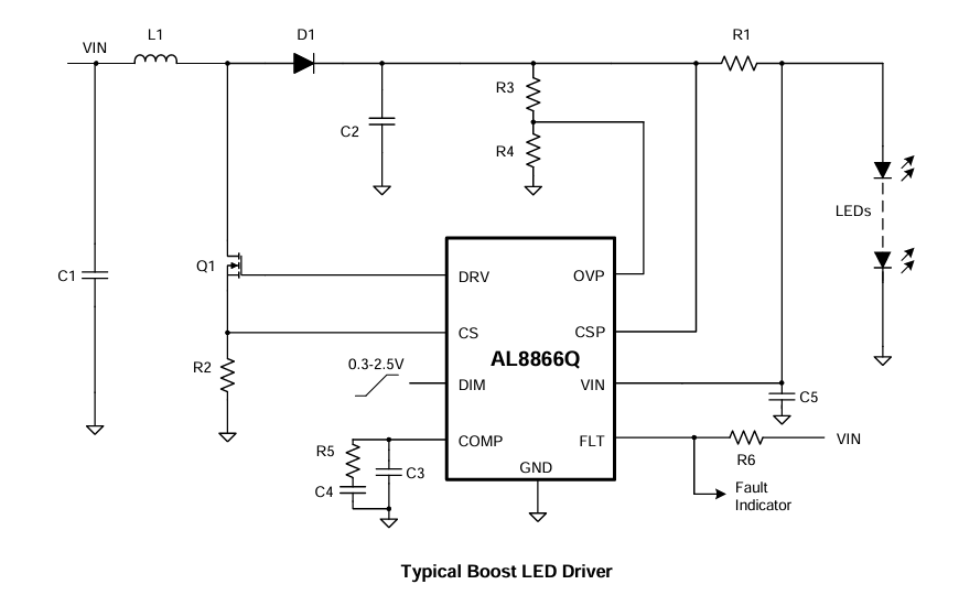 Diodes Incorporated AL8866Q降压-升压、升压、降压和SEPIC转换器