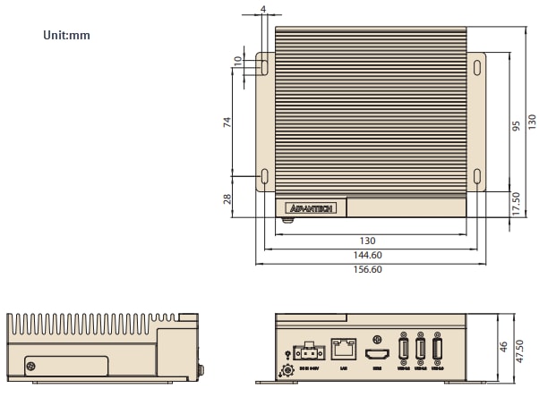 机械图纸 - Advantech MIC-711 AI推理系统