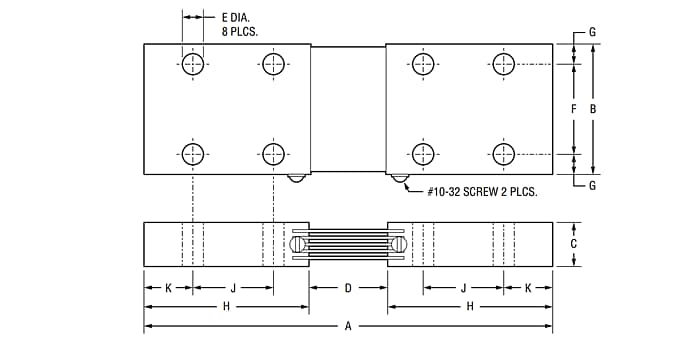 机械图纸 - Bourns RSJ Riedon™直流电流表分流电阻器