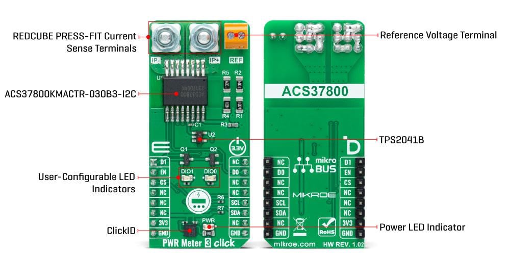 Mikroe MIKROE-6257 30A PWR Meter 3 Click