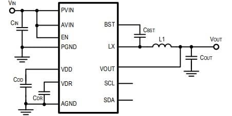 Schematic - Kinetic Technologies KTB8371 Synchronous Buck Regulators
