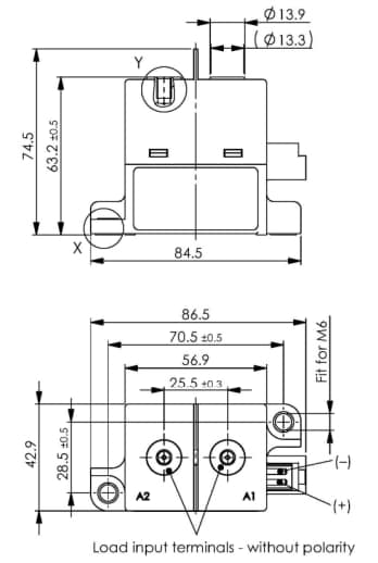 机械图纸 - EPCOS / TDK HVC45高压接触器