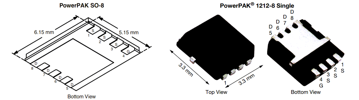 机械图纸 - Vishay Semiconductors Si76系列MOSFET