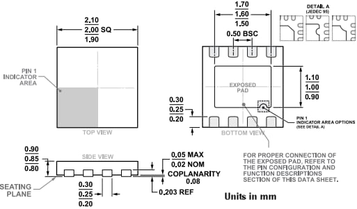 机械图纸 - Analog Devices Inc. ADL8140低噪声放大器