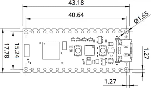 机械图纸 - Arduino ABX00112 Nano Matter板