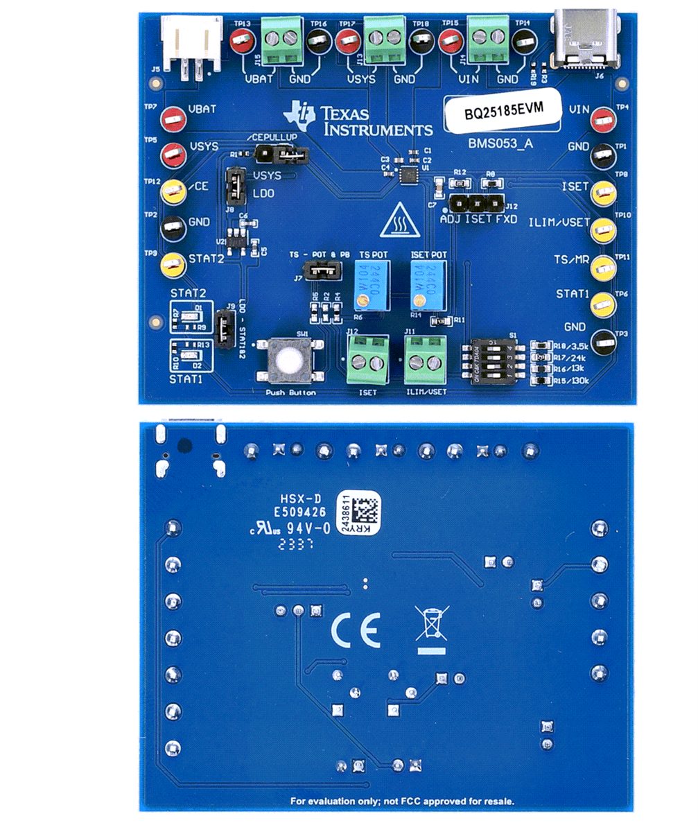 Texas Instruments BQ25185EVM 驱动评估模块