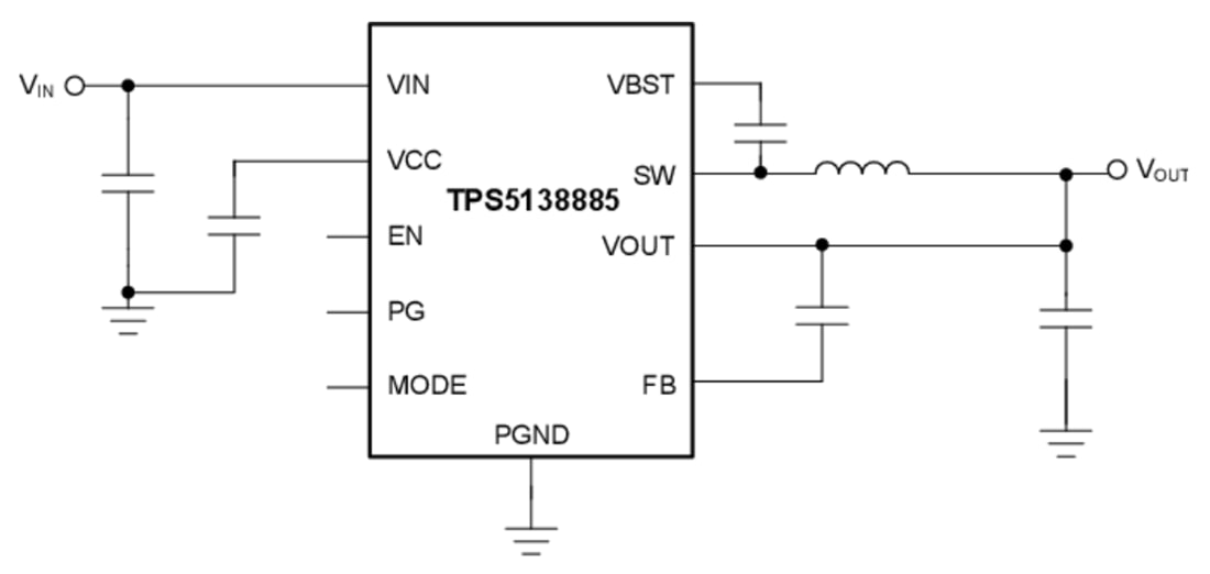原理图 - Texas Instruments TPS513885同步降压转换器