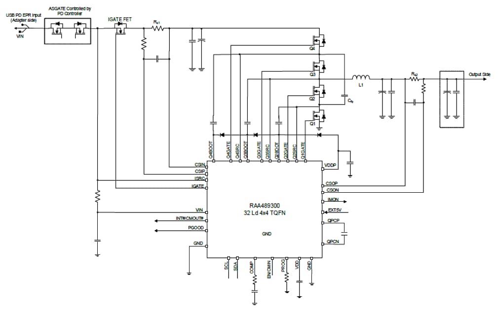 应用电路图 - Renesas Electronics RAA48930x 3级同步降压控制器