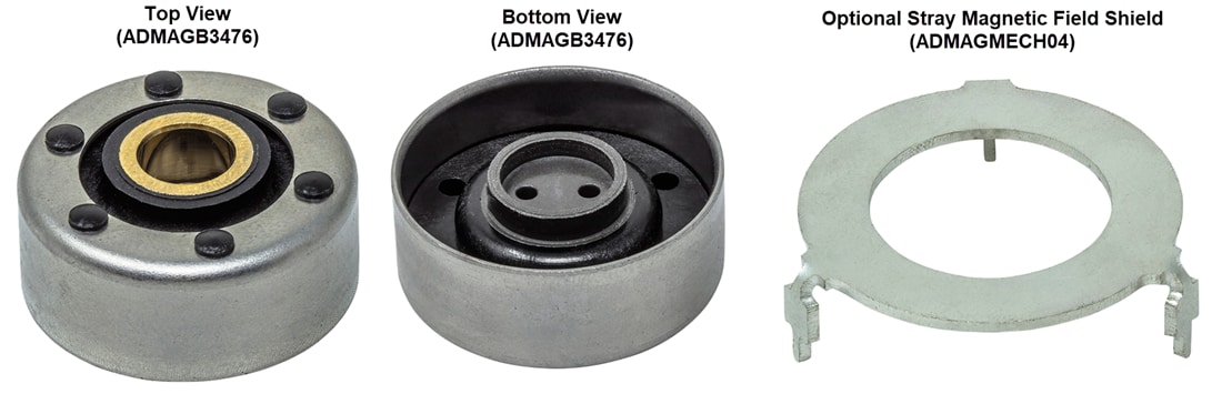 机械图纸 - Analog Devices Inc. ADMAGB3476磁铁和ADMAGMECH04磁屏蔽