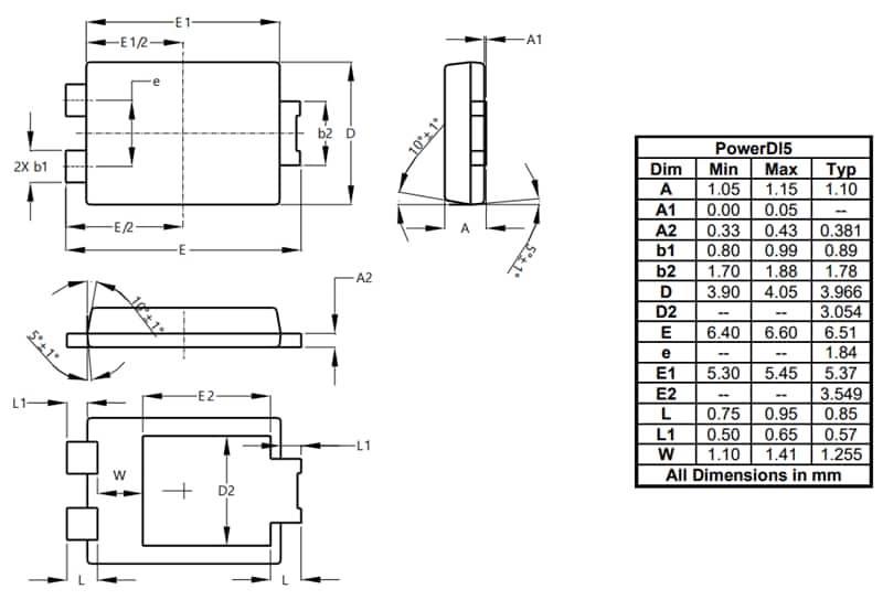 图表 - Diodes Incorporated DTH1006P5玻璃钝化快速恢复整流器