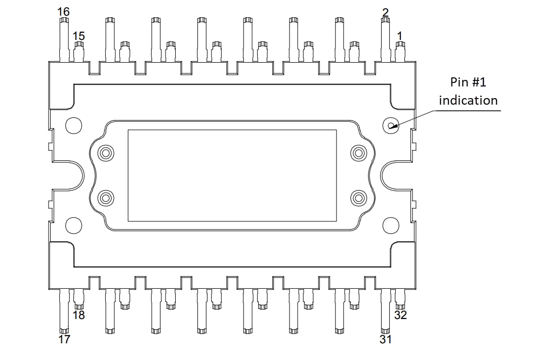 机械图纸 - STMicroelectronics M2P45M12W2-1LA 汽车电源模块