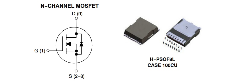 应用电路图 - onsemi NVBLS1D2N08X MOSFET