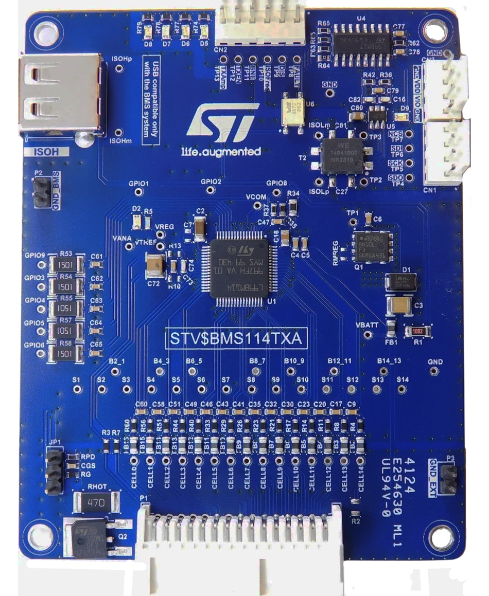 位置电路 - STMicroelectronics STEVAL-BMS114TX BMS评估板