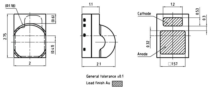 机械图纸 - ams OSRAM IR SYNIOS® P2720 SFH 4795BS大功率LED